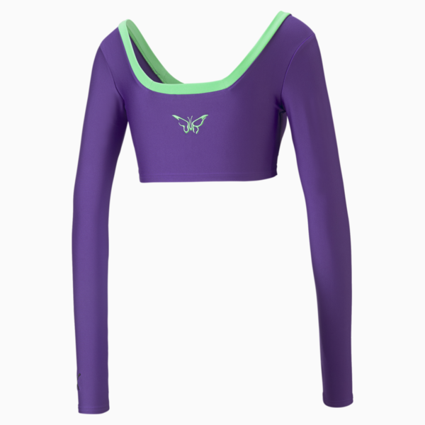 PUMA x DUA LIPA Long Sleeve Crop Tee Women, ROYAL PURPLE, large-ZAF
