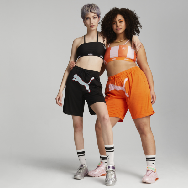PUMA x DUA LIPA Basketball Shorts Women, Carrot, large-ZAF