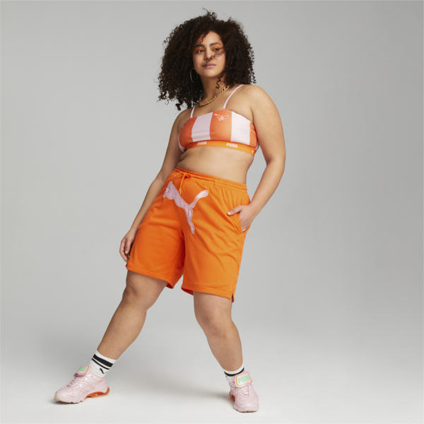 PUMA x DUA LIPA Basketball Shorts Women, Carrot, large-ZAF