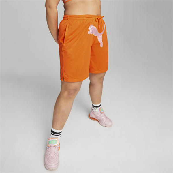 PUMA x DUA LIPA Basketball Shorts Women, Carrot, large-ZAF