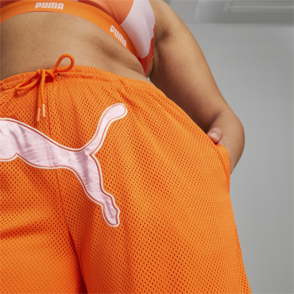 PUMA x DUA LIPA Basketball Shorts Women, Carrot, large-ZAF