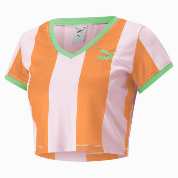 PUMA x DUA LIPA Slim Tee Women, Carrot-pink lady, large-ZAF