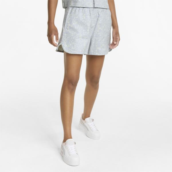 Summer Resort Twill Women's Shorts, Arctic Ice-AOP, large-ZAF