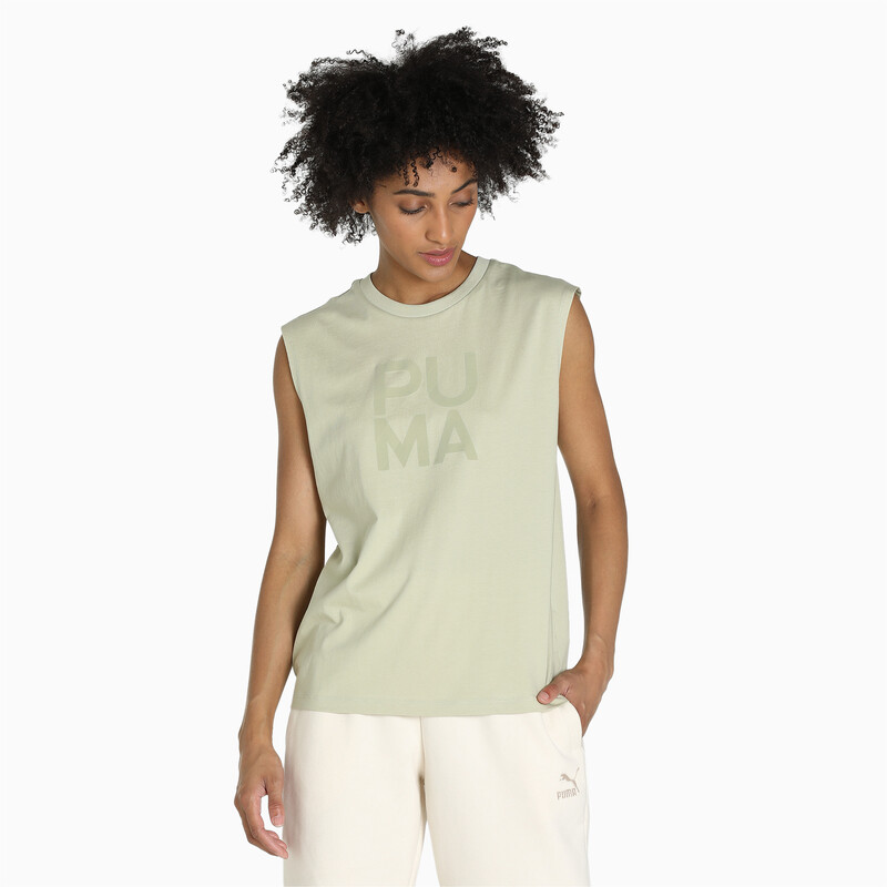 

Women's PUMA Infuse Sleeveless Relaxed Fit T-Shirt, Spring moss