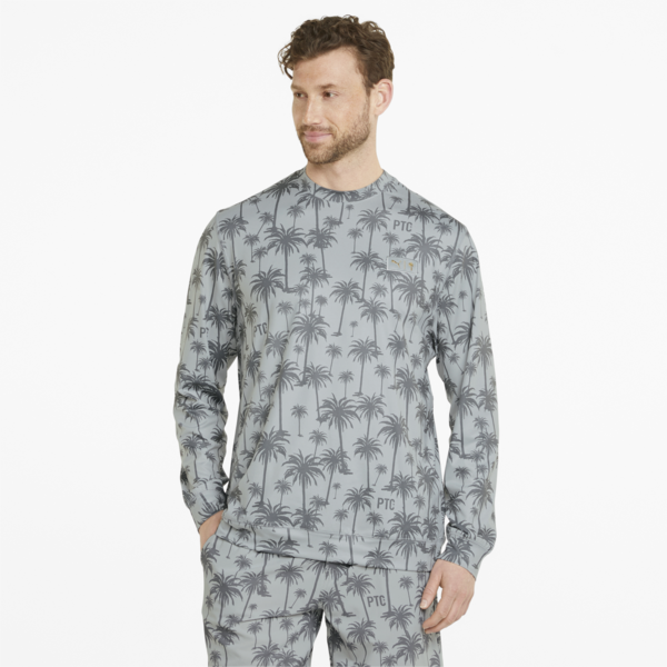 PUMA x Palm Tree Crew Lightweight Crew Neck Golf Sweatshirt Men, High Rise-QUIET SHADE, large-ZAF