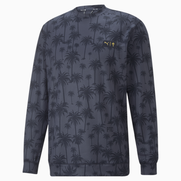 PUMA x Palm Tree Crew Lightweight Crew Neck Golf Sweatshirt Men, Navy Blazer, large-ZAF