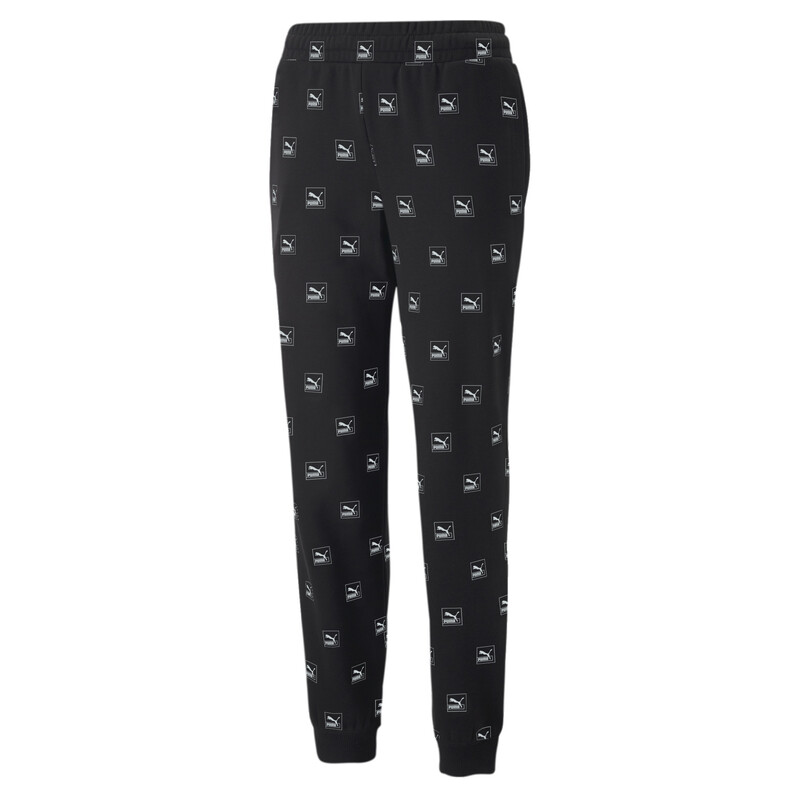 Women's PUMA Brand Love Printed Regular Fit Sweatpants, Black