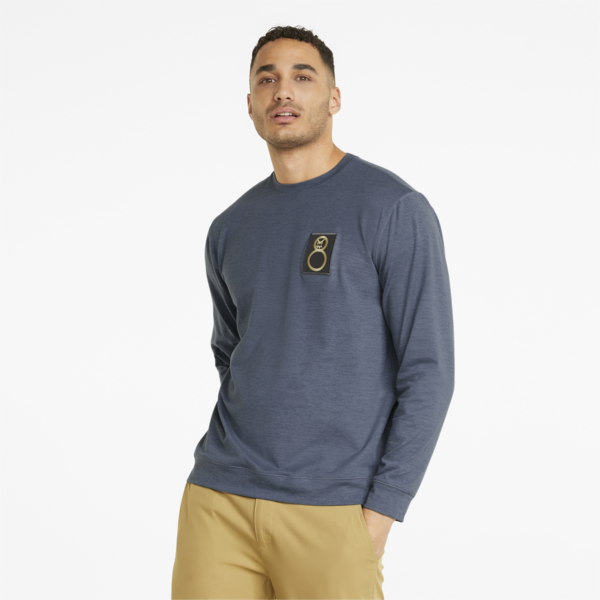CLOUDSPUN H8 Crew Neck Golf Sweatshirt Men, Evening Sky Heather, large-ZAF