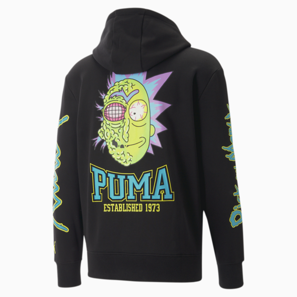 PUMA x RICK AND MORTY Full-Zip Basketball Hoodie Men, PUMA Black, large-ZAF