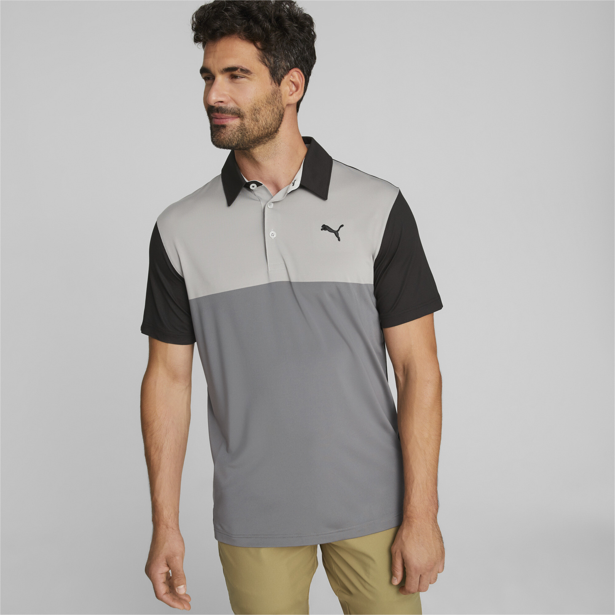 Men's Puma Cloudspun Colourblock Golf Polo Shirt T-Shirt, Black T-Shirt, Size 3XL T-Shirt, Clothing