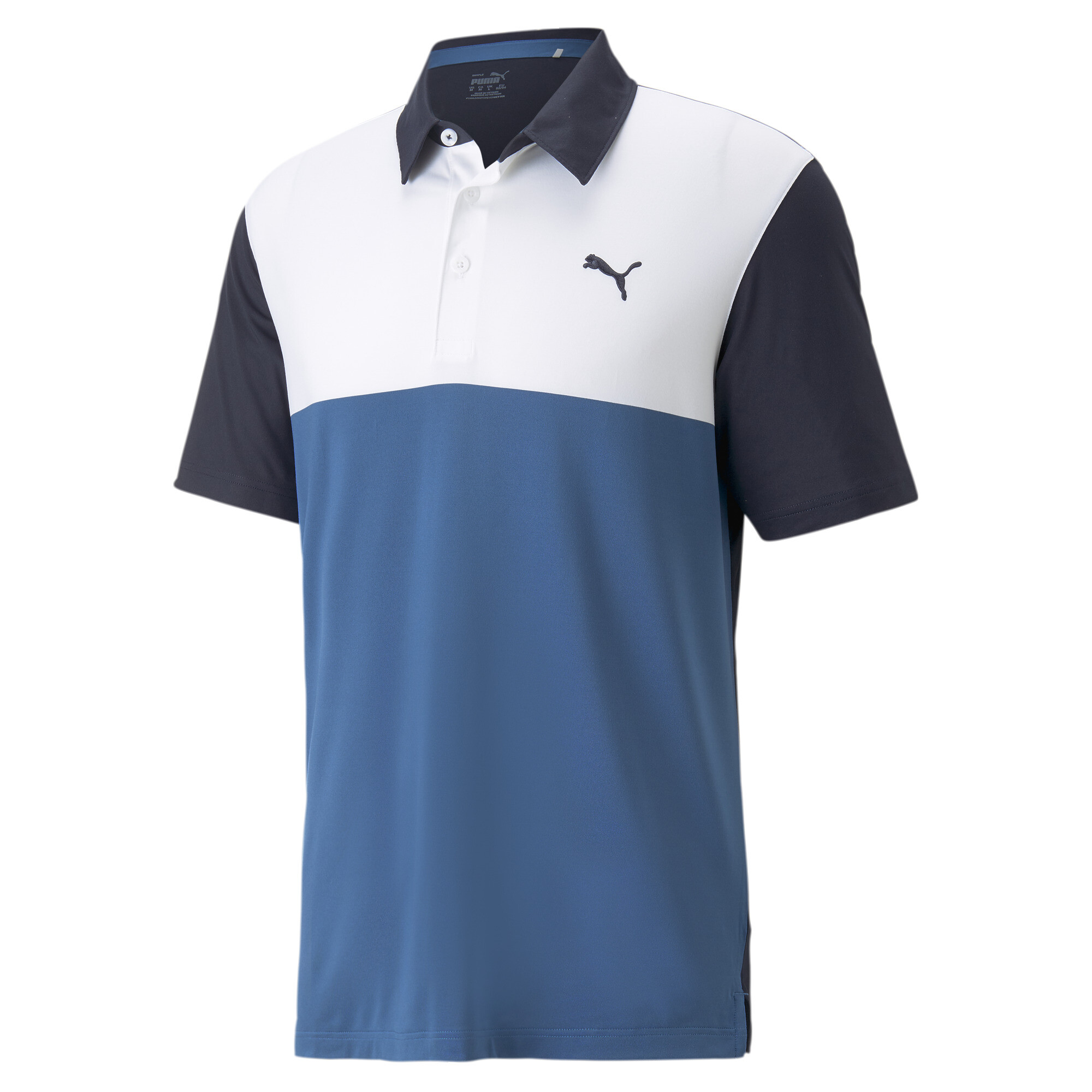 Men's Puma Cloudspun Colourblock Golf Polo Shirt T-Shirt, Blue T-Shirt, Size XL T-Shirt, Clothing