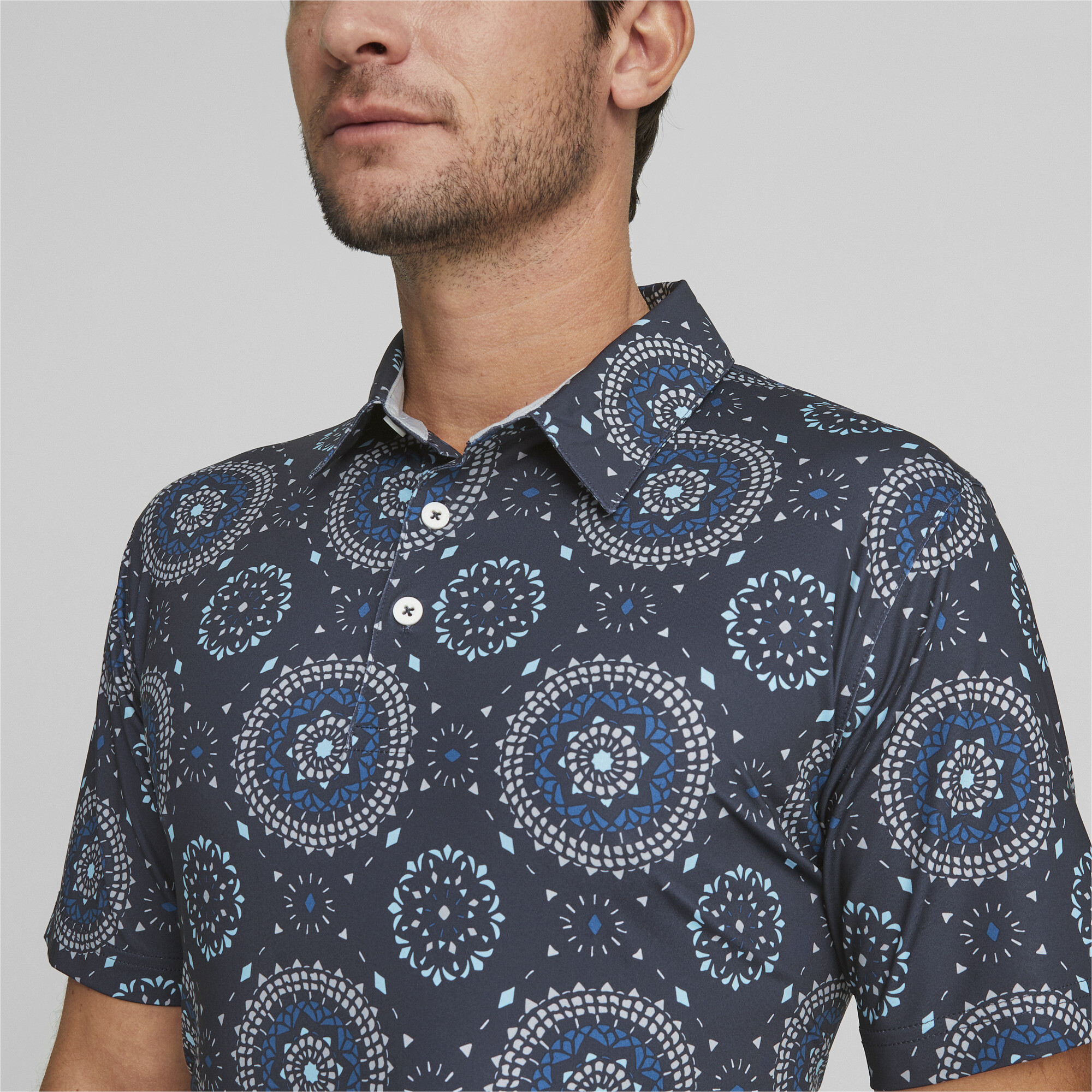 Men's Puma Mattr Rising Golf Polo Shirt T-Shirt, Blue T-Shirt, Size S T-Shirt, Clothing