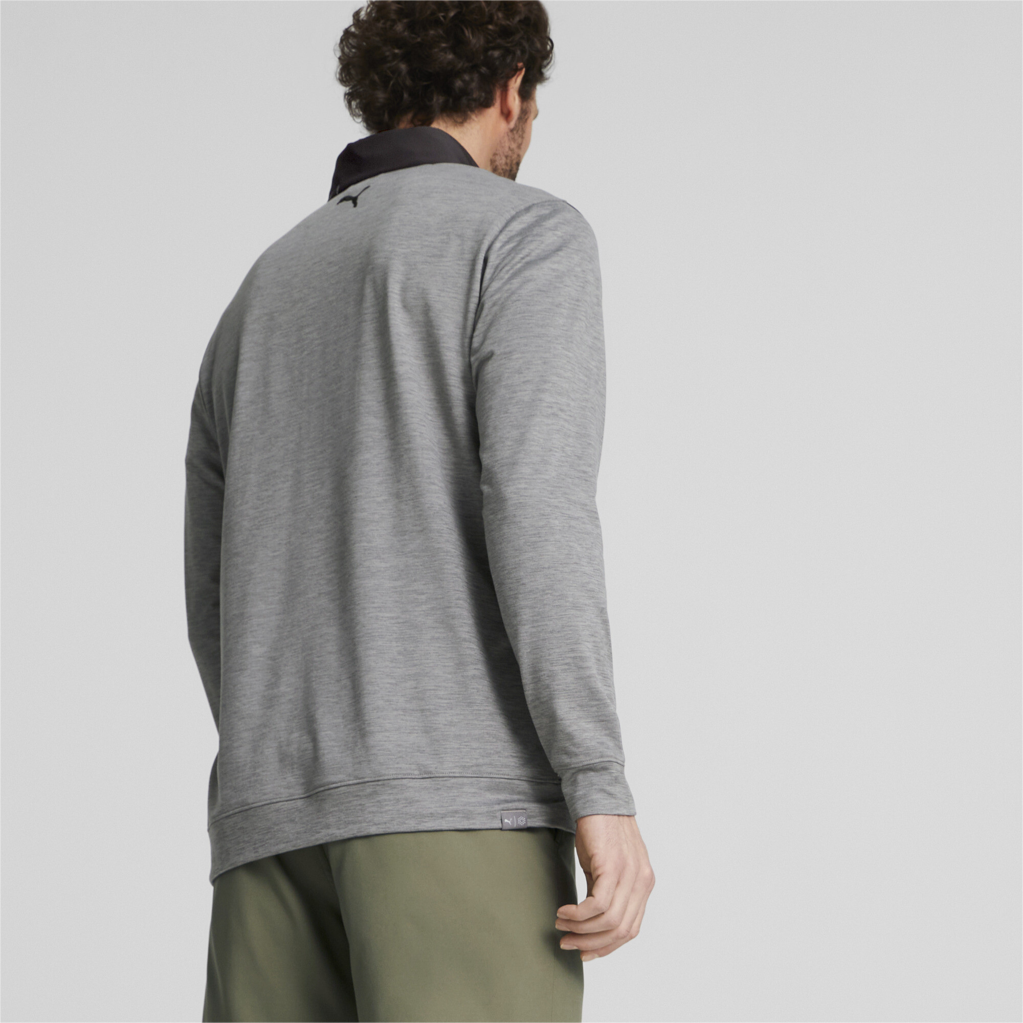 Men's Puma Cloudspun Colourblock Quarter-Zip Golf Sweatshirt Top, Black Top, Size S Top, Sport