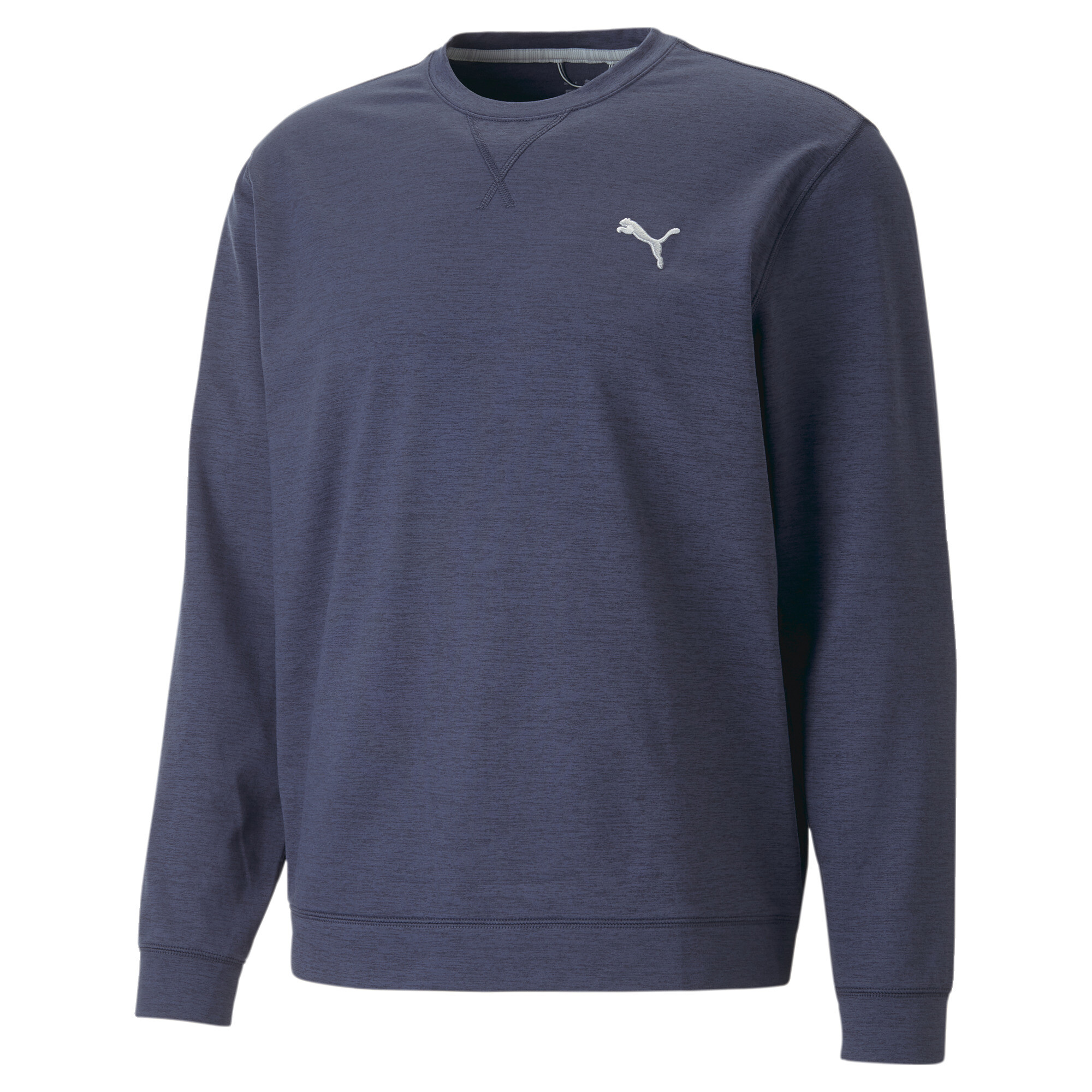 Men's Puma Cloudspun Heather Crewneck Golf Sweatshirt, Blue, Size L, Clothing