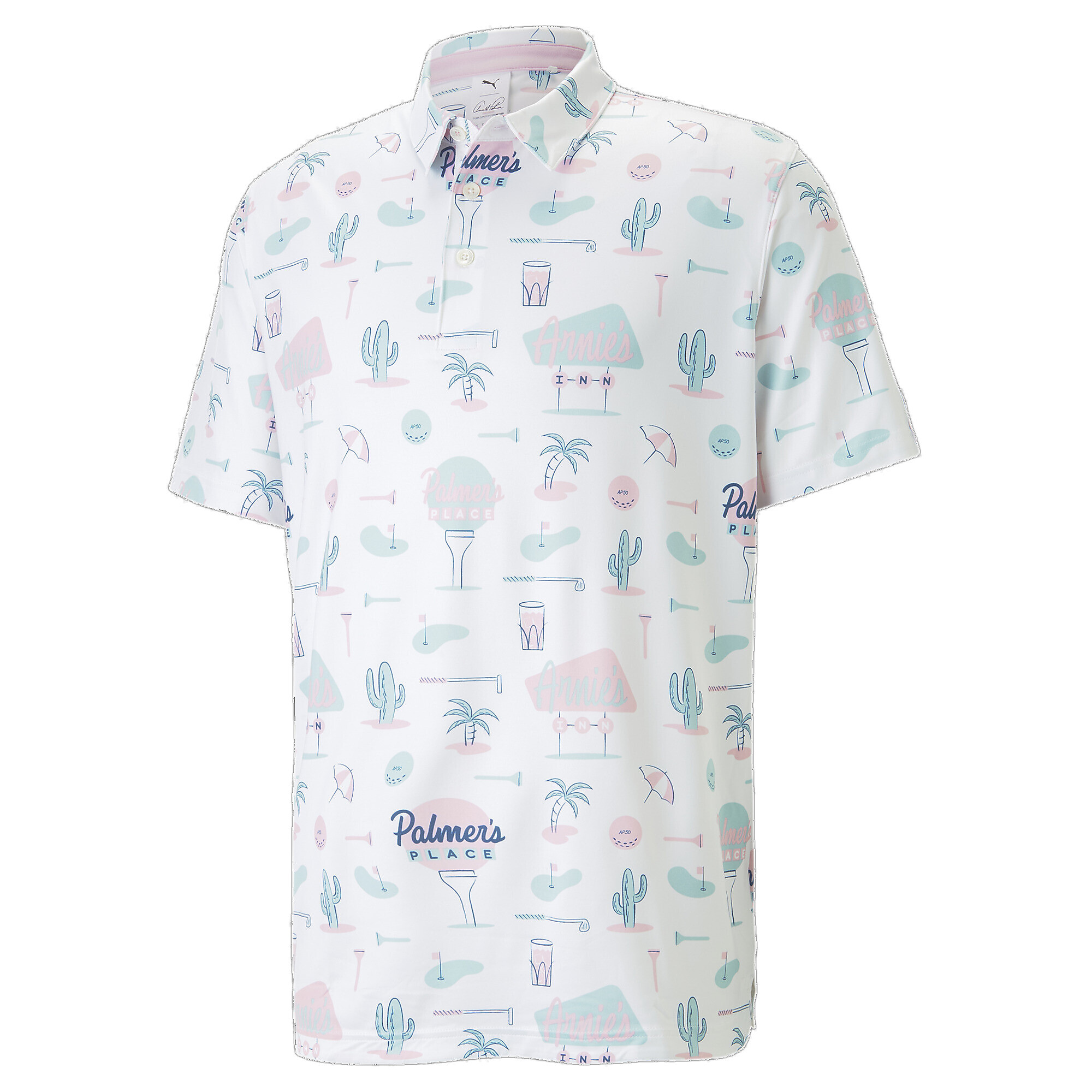 プーマ メンズ ゴルフ PUMA × ARNOLD PALMER プレイス ポロシャツ メンズ Bright White-Pale Pink ｜PUMA.com画像