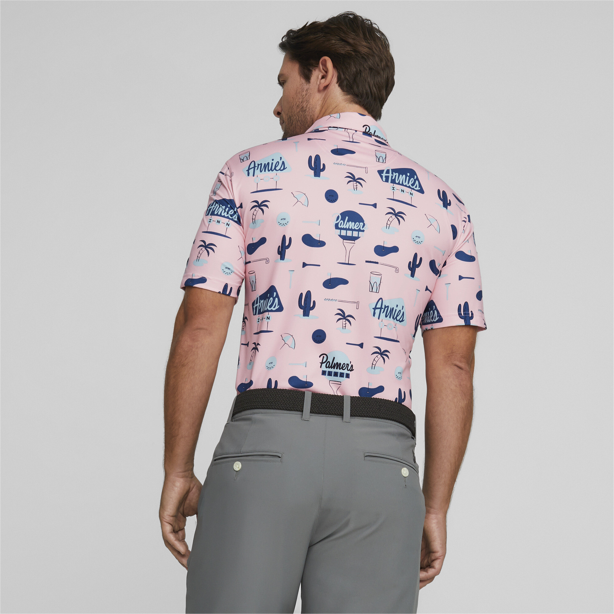 Men's Puma X Arnold Palmer CLOUDSPUN Golf Polo Shirt T-Shirt, Pink T-Shirt, Size M T-Shirt, Clothing