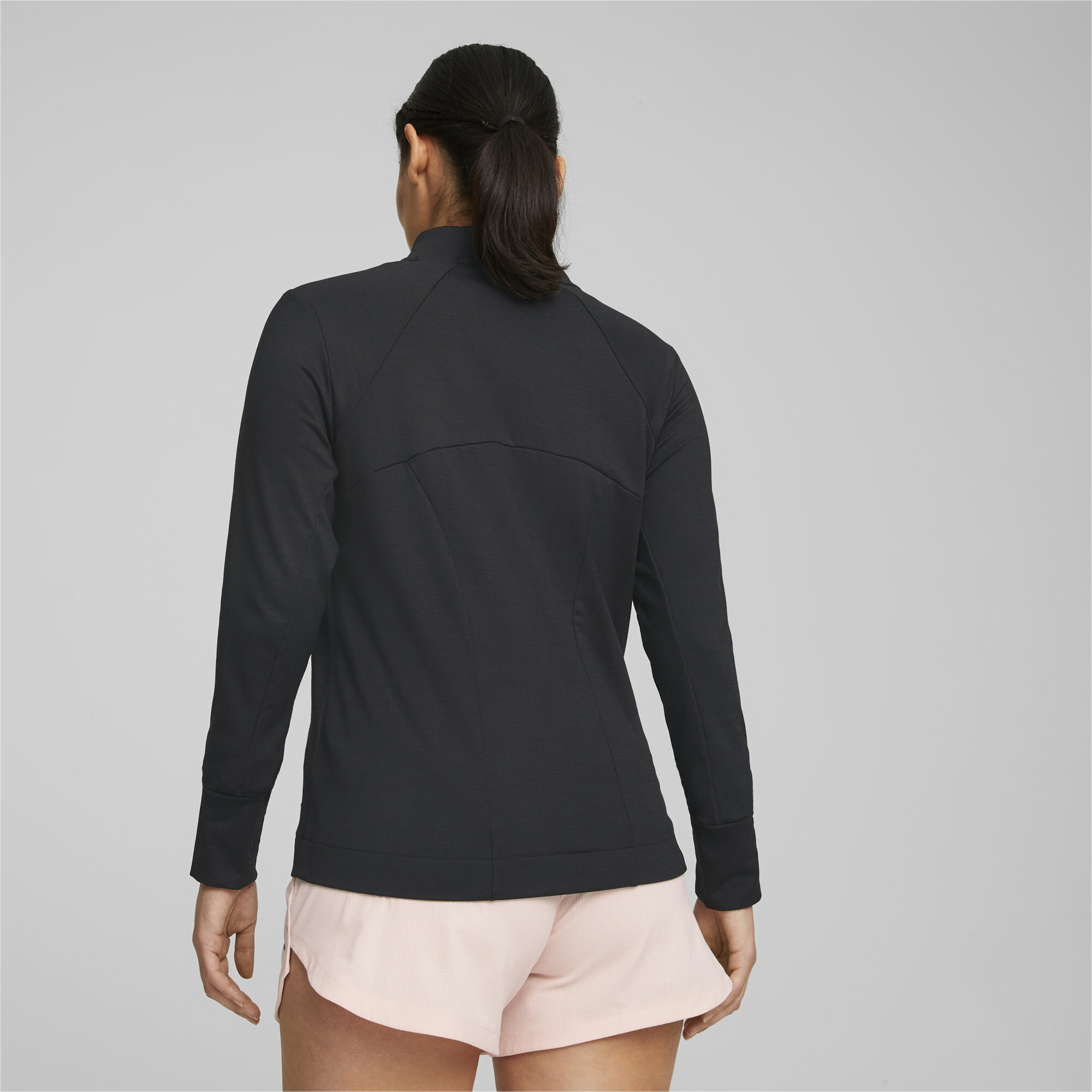 Women's Puma Heather Full-Zip Golf Jacket, Black, Size S, Clothing