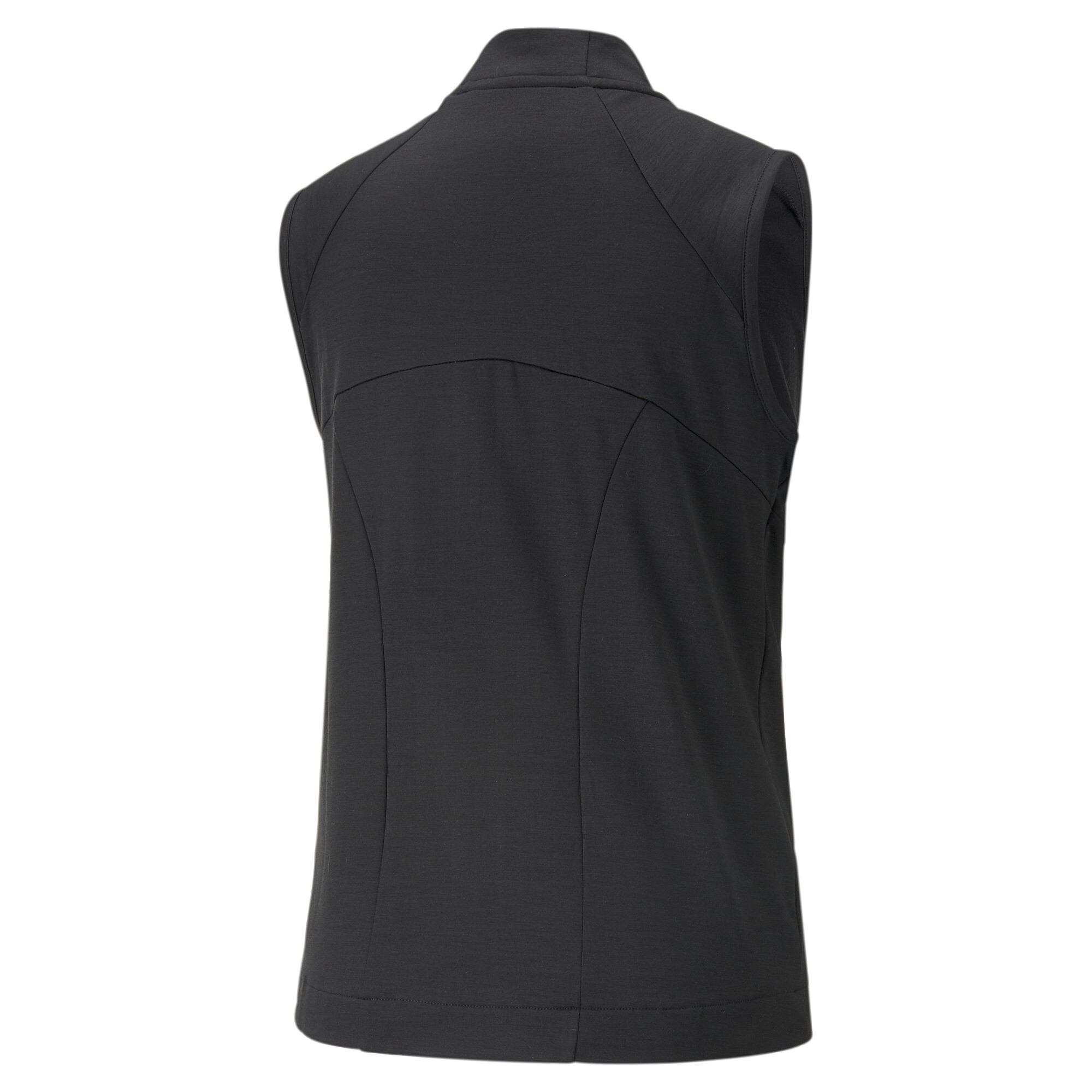 Women's Puma Heather Full-Zip Golf Vest, Black, Size S, Clothing