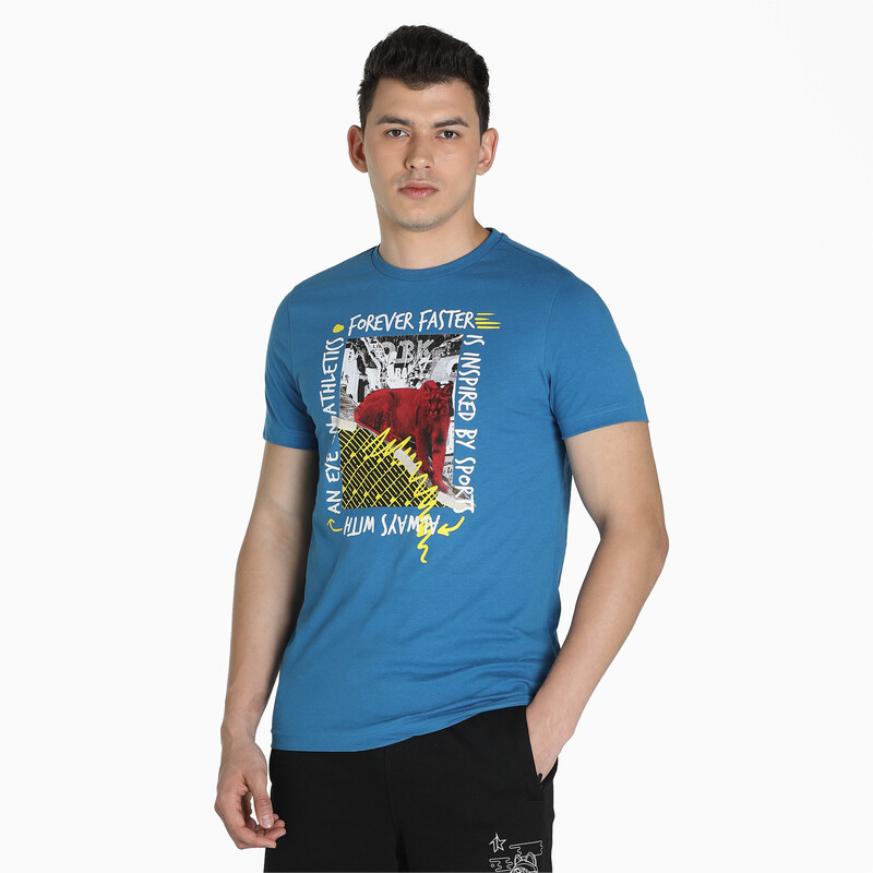 

Men's PUMA X1DER Graphic Ll Slim Fit T-Shirt, Black/blue
