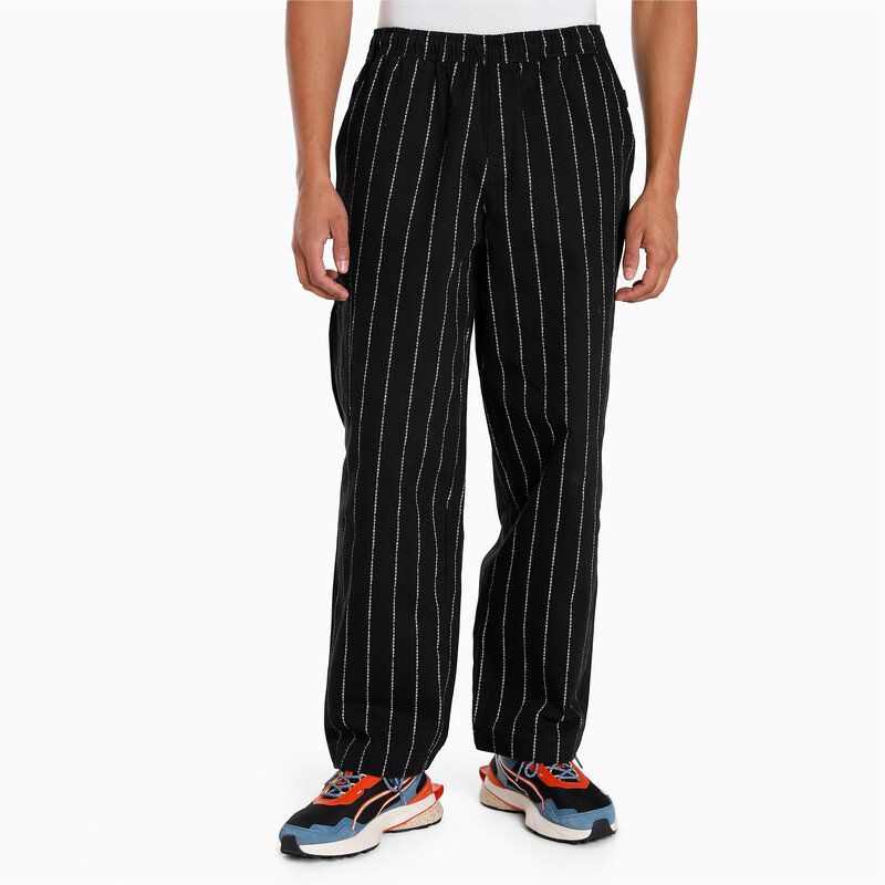 

PUMA UPTOWN Stripe Unisex Wide-Leg Pants, Black