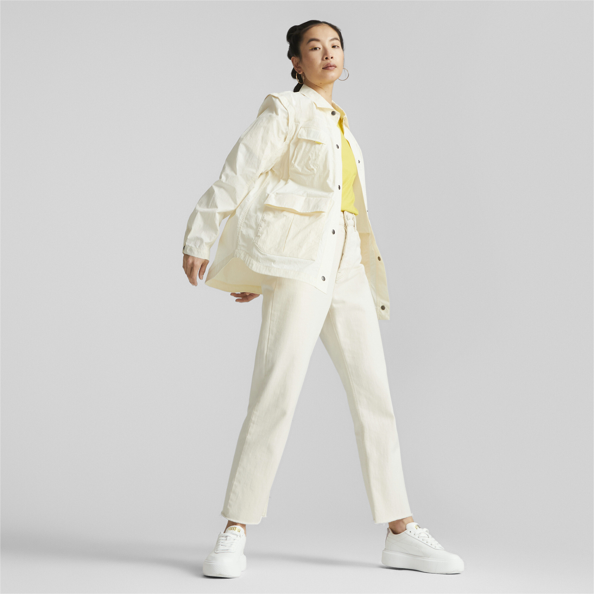 Women's Puma SUNPÅ Zip-Off Jacket, White, Size M, Clothing