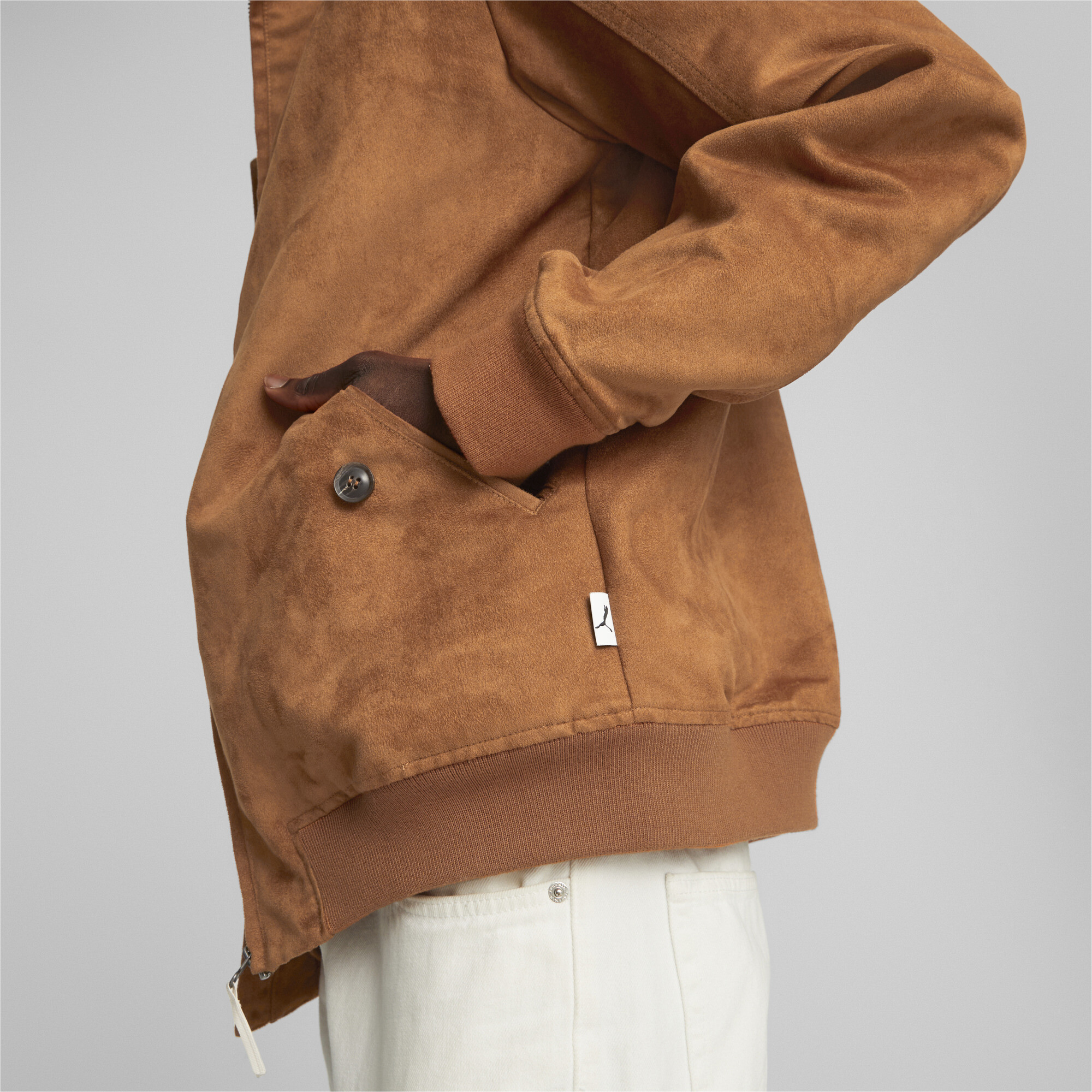 Men's PUMA MMQ Harrington Jacket In Brown, Size Medium