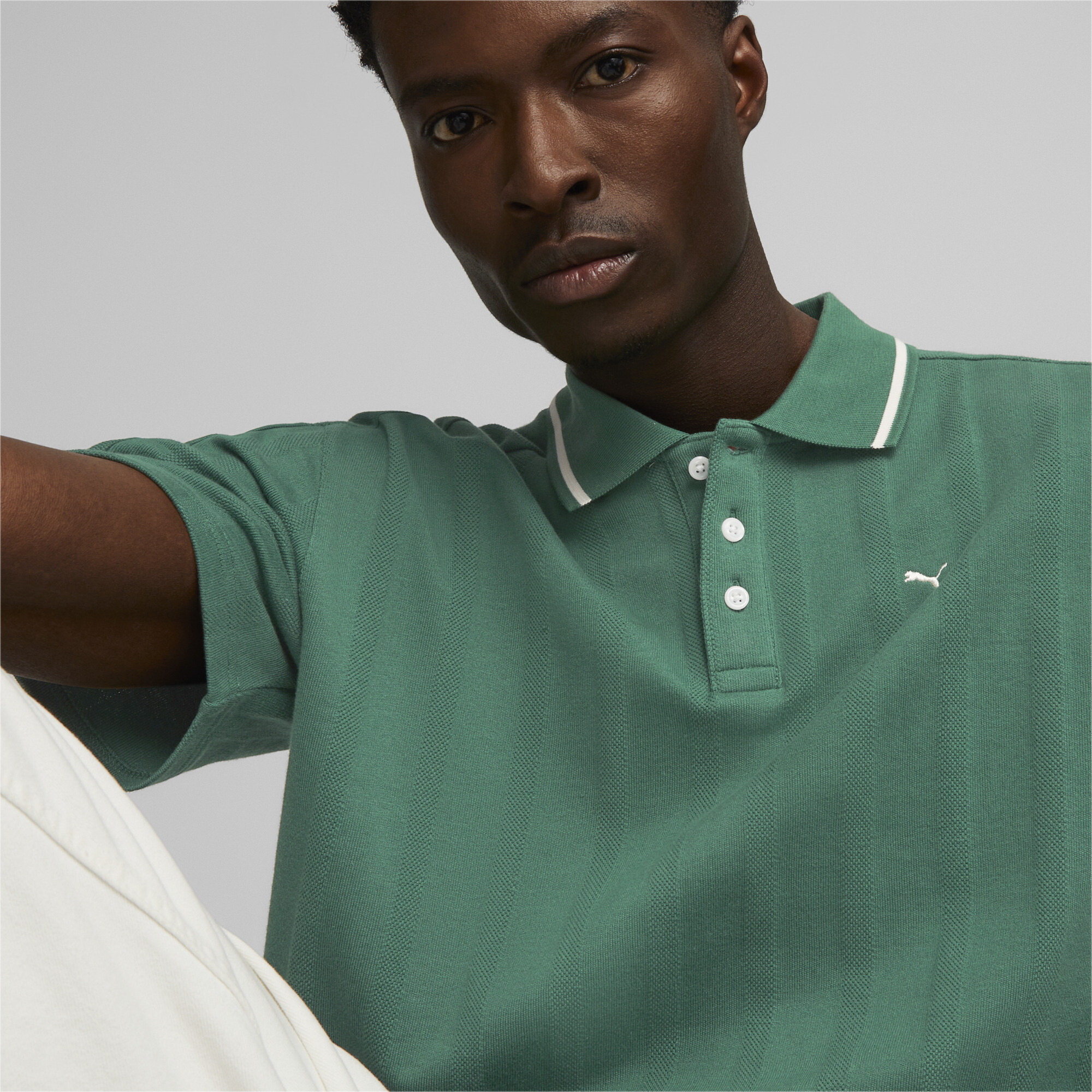 Men's PUMA MMQ T7 Polo Shirt In Green, Size Large