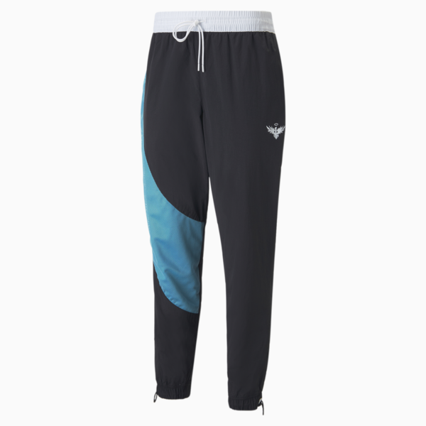 Melo Clyde Basketball Pants Men, Puma Black-Sunset Glow, large-ZAF