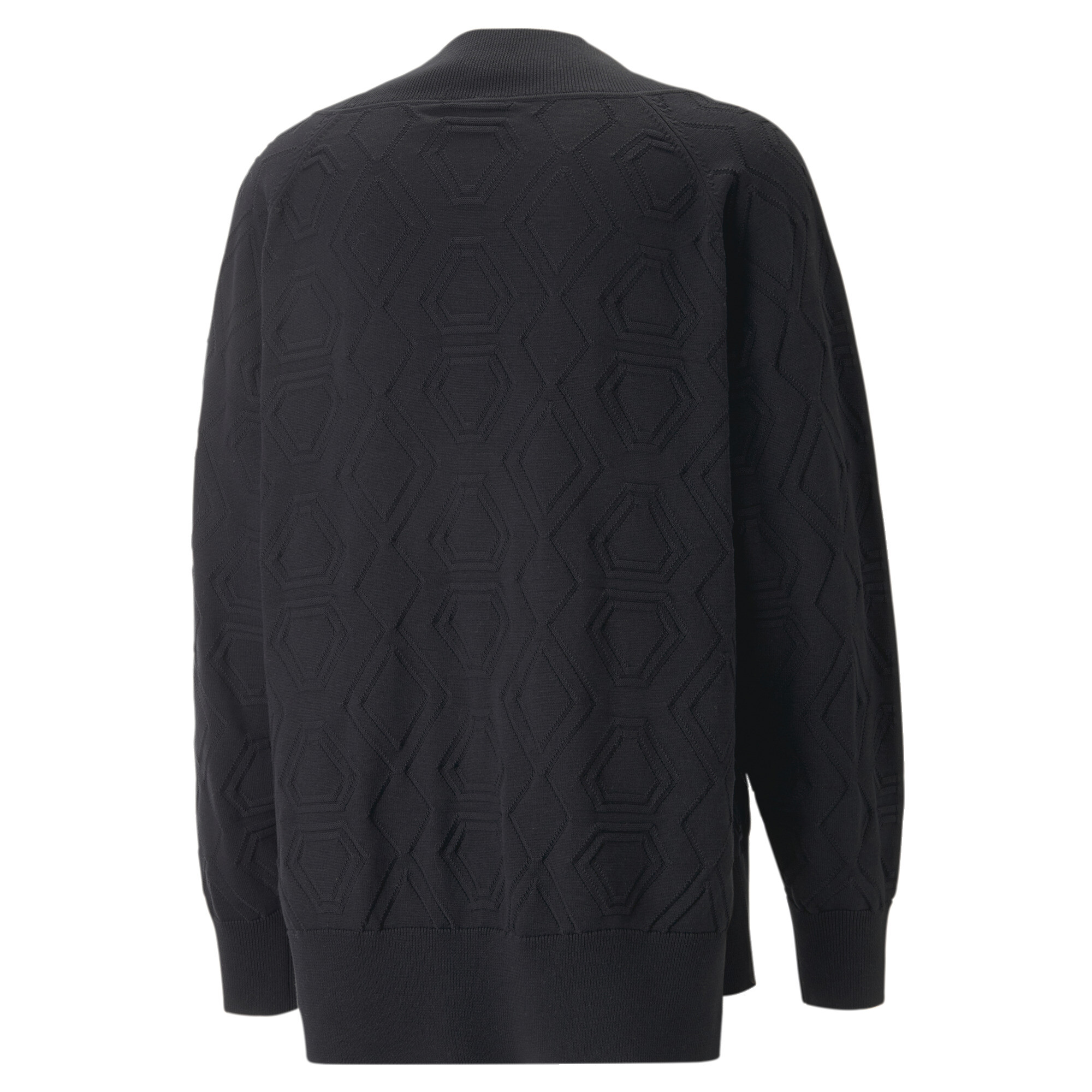Men's PUMA LUXE SPORT Oversized V-neck Sweatshirt In Black, Size XS