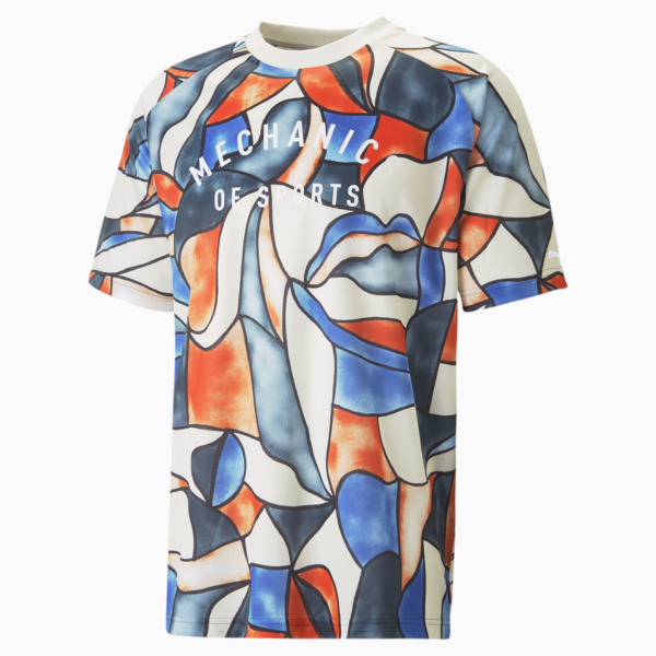 Track Meet Printed Active Tee Men, Warm Earth-AOP, large-ZAF