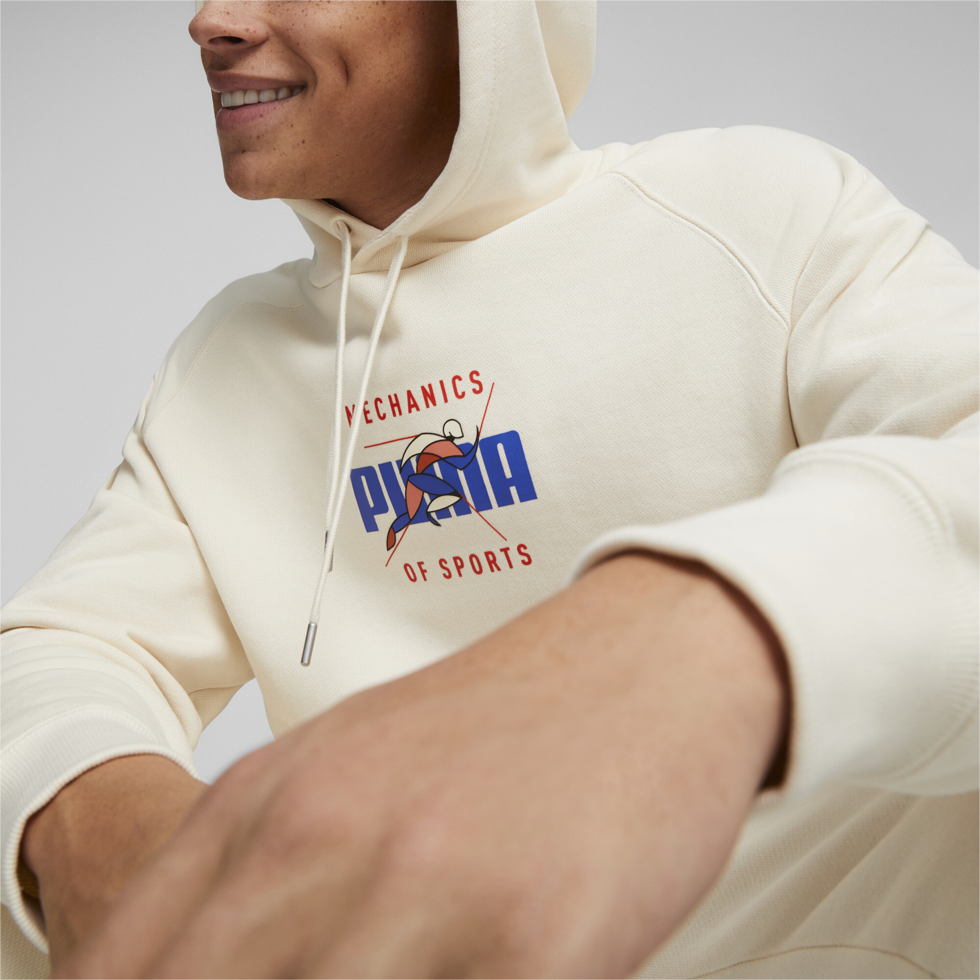 Men's PUMA Track Meet Hoodie Men In White, Size XS