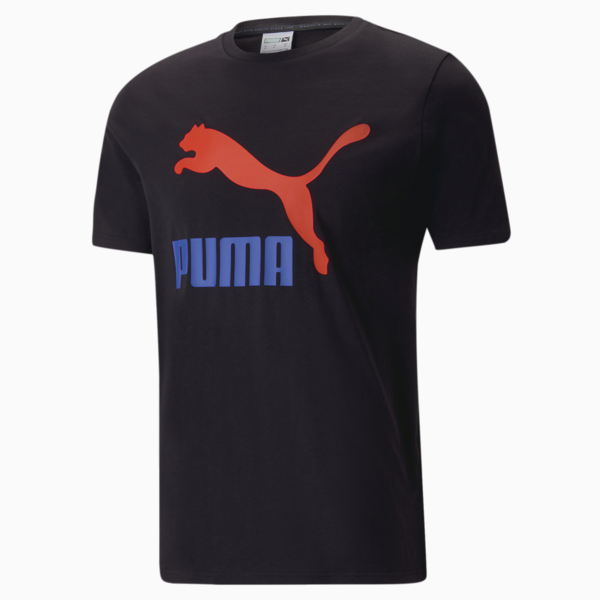 Remera con logotipo Classics para hombre, PUMA Black-Royal Sapphire, large-ARG