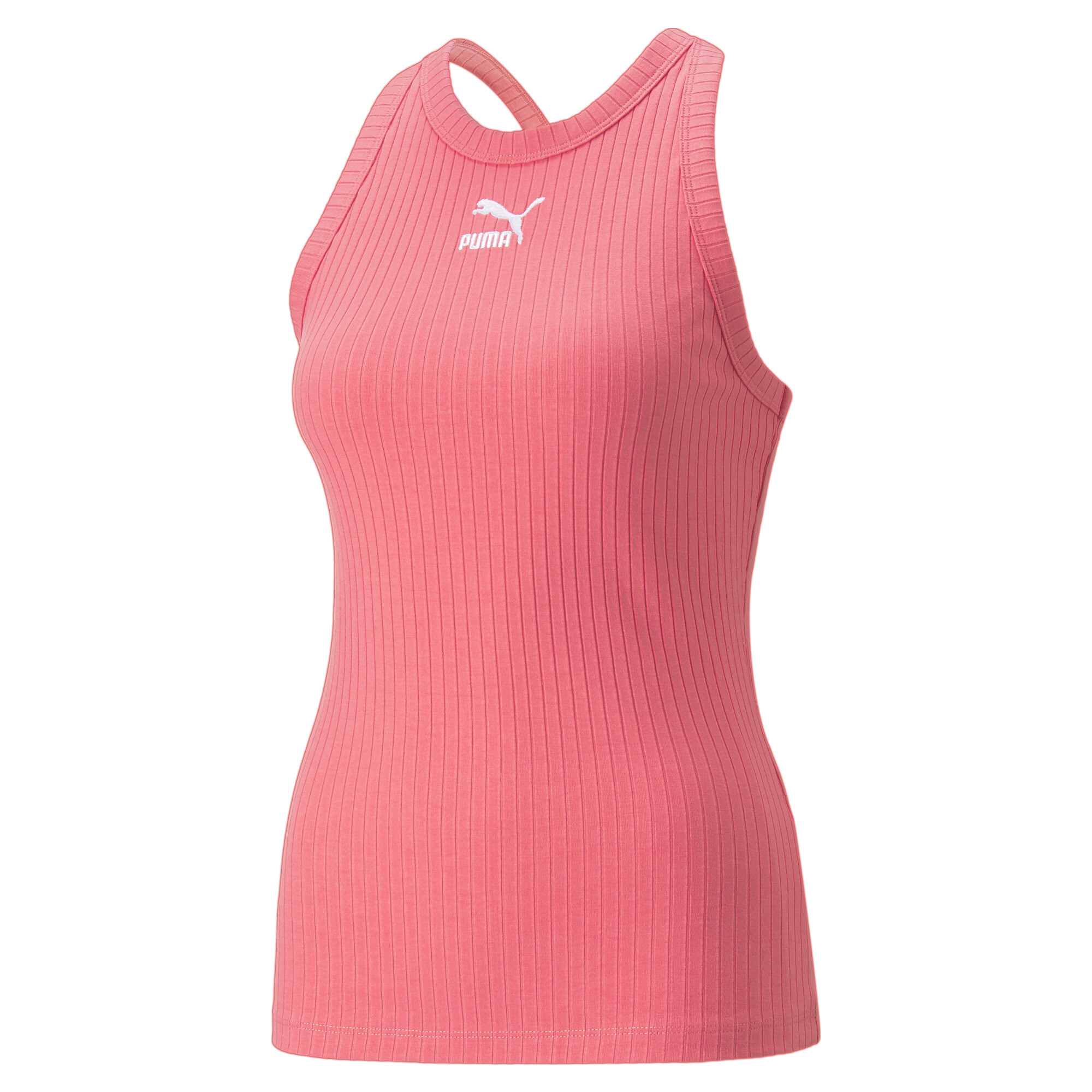 Women's Puma Classics Ribbed Tank Top, Pink, Size XXL, Clothing