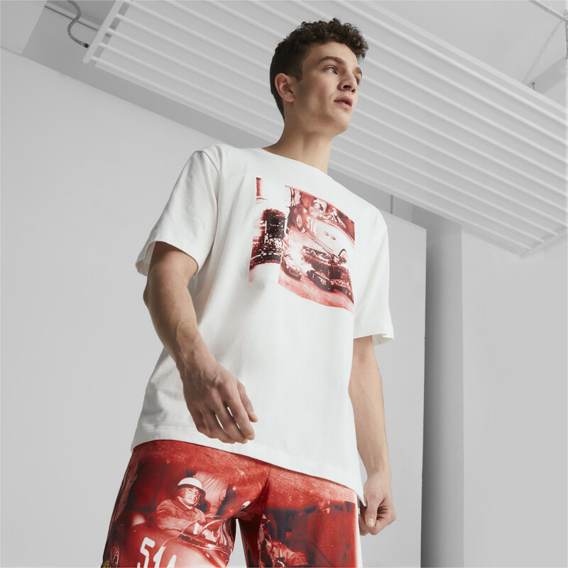 Men s PUMA Ferrari Race Road Trip Cotton T Shirt in White size M