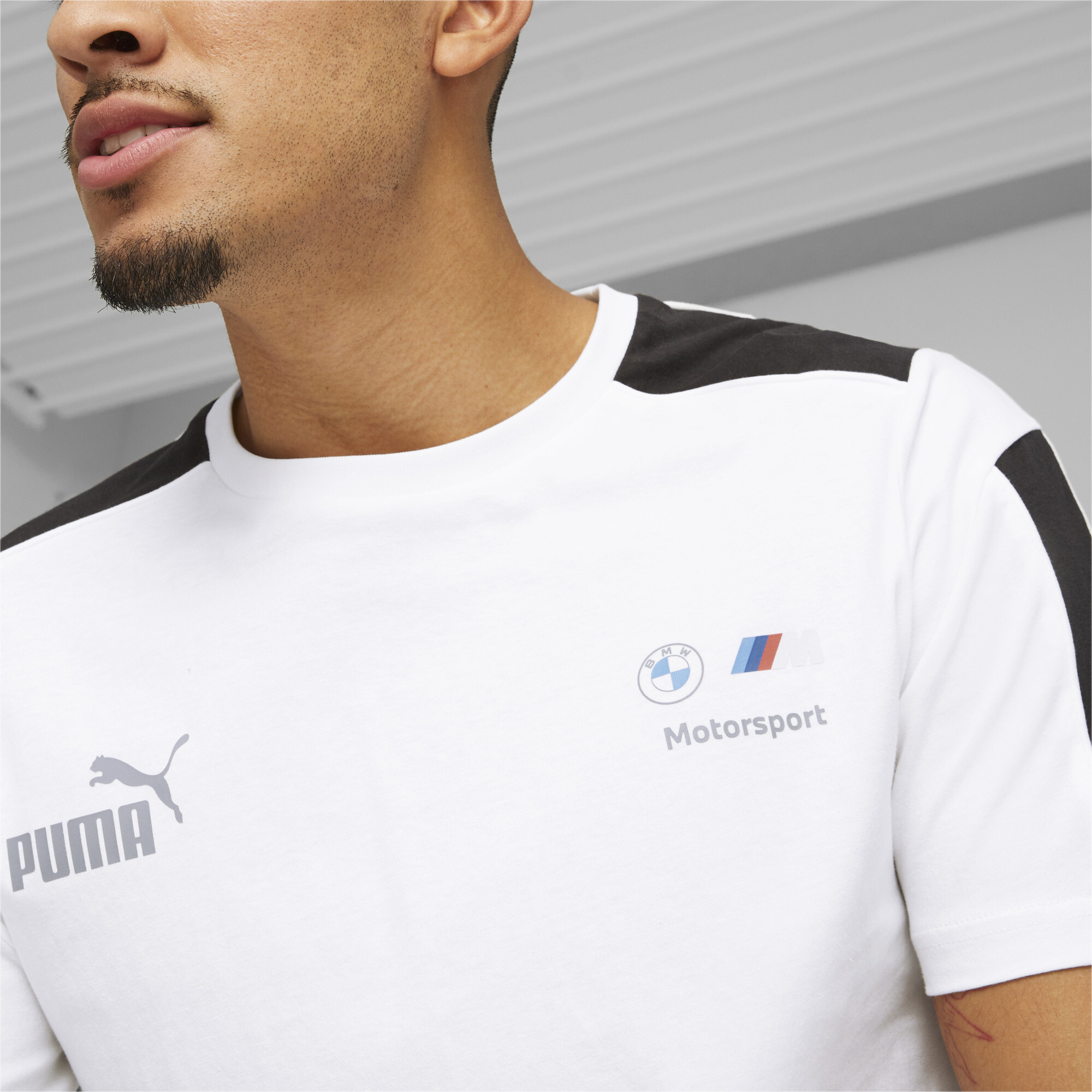 Men's Puma BMW M Motorsport MT7 T-Shirt, White, Sport