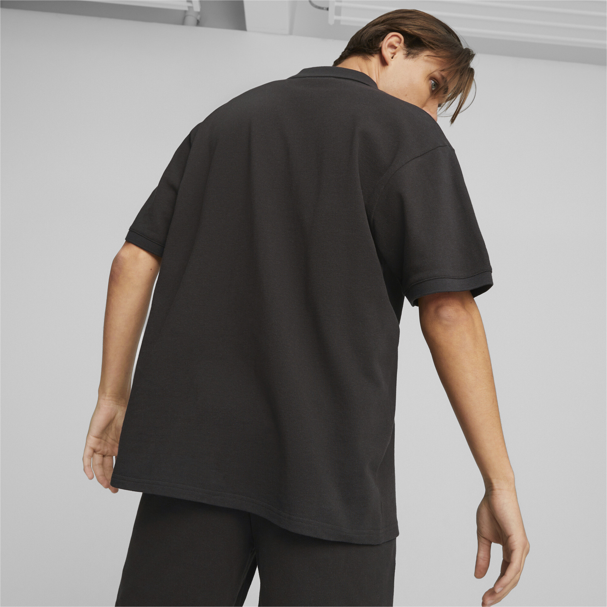 Men's PUMA Classics Pique Shirt Men In Black, Size Small