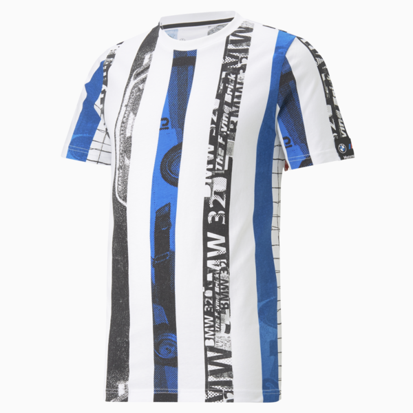BMW M Motorsport Striped Tee Men, PUMA White-AOP, large-ZAF