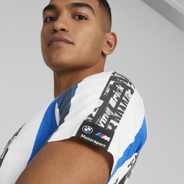 BMW M Motorsport Striped Tee Men, PUMA White-AOP, large-ZAF