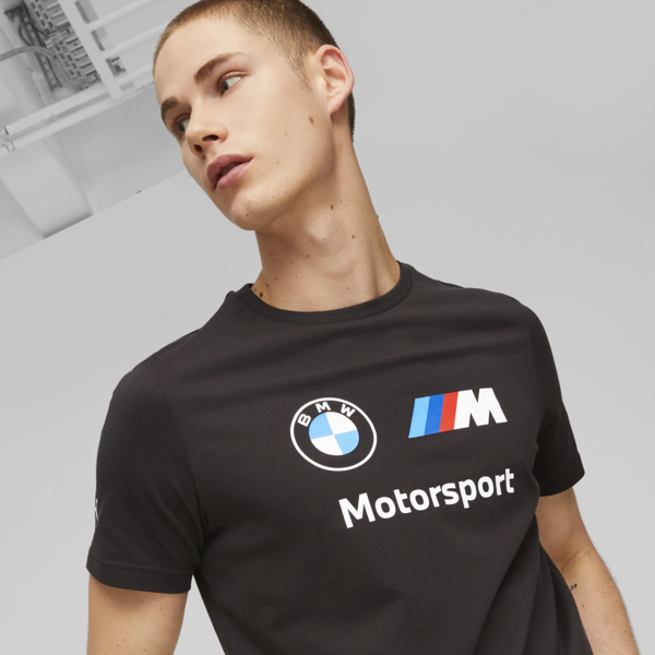 BMW M Motorsport Essentials Logo Tee Men, PUMA Black, large-ZAF