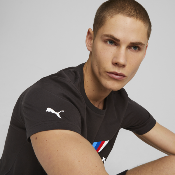 BMW M Motorsport Essentials Logo Tee Men, PUMA Black, large-ZAF