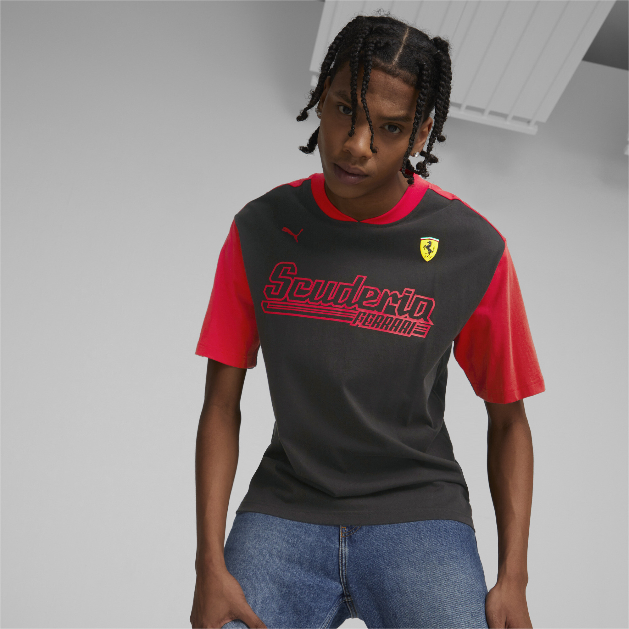 Men's PUMA Scuderia Ferrari Statement T-Shirt Men In 10 - Black, Size 2XL
