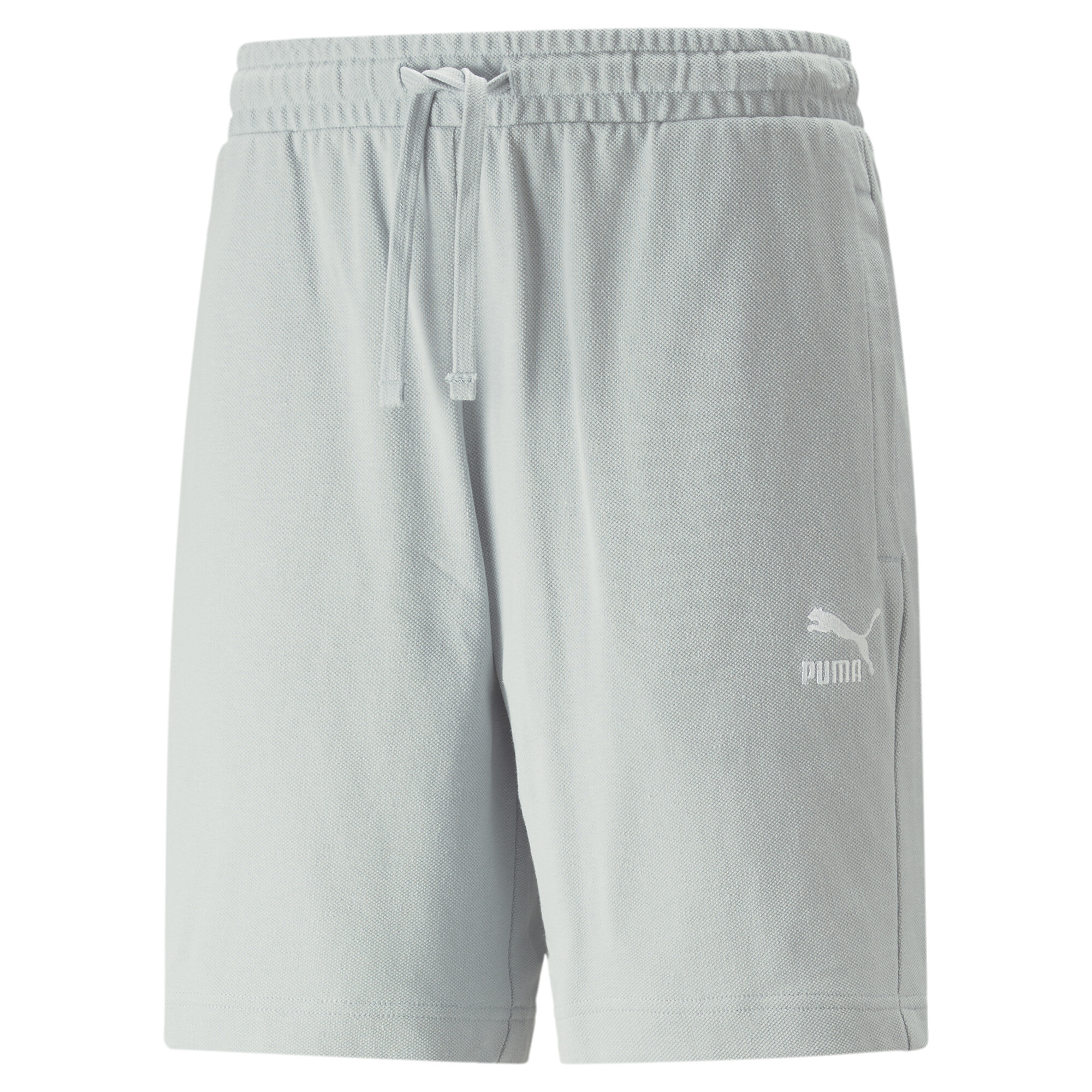 Men's PUMA Classics Pique 8 Shorts Men In Gray, Size Large