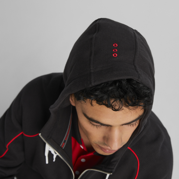 Scuderia Ferrari Race Long Sleeve Hoodie Men, PUMA Black, large-ZAF