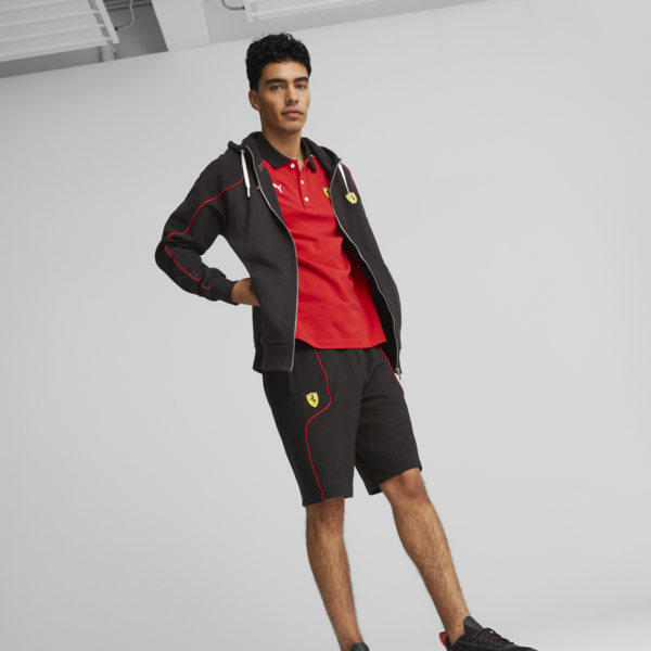 Scuderia Ferrari Race Long Sleeve Hoodie Men, PUMA Black, large-ZAF