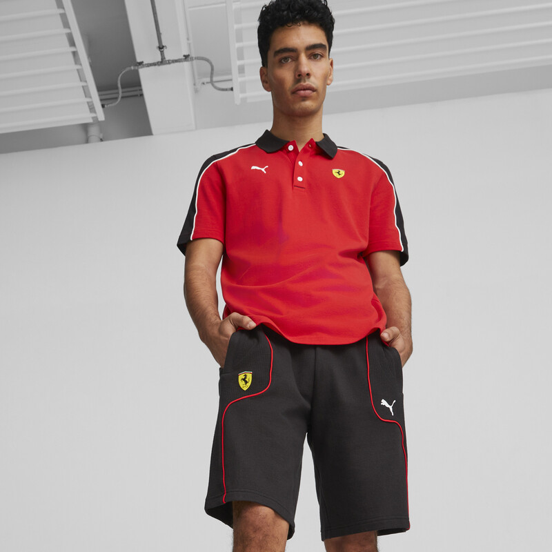 Men's PUMA Ferrari Race Regular Fit Cotton Shorts in Black size M