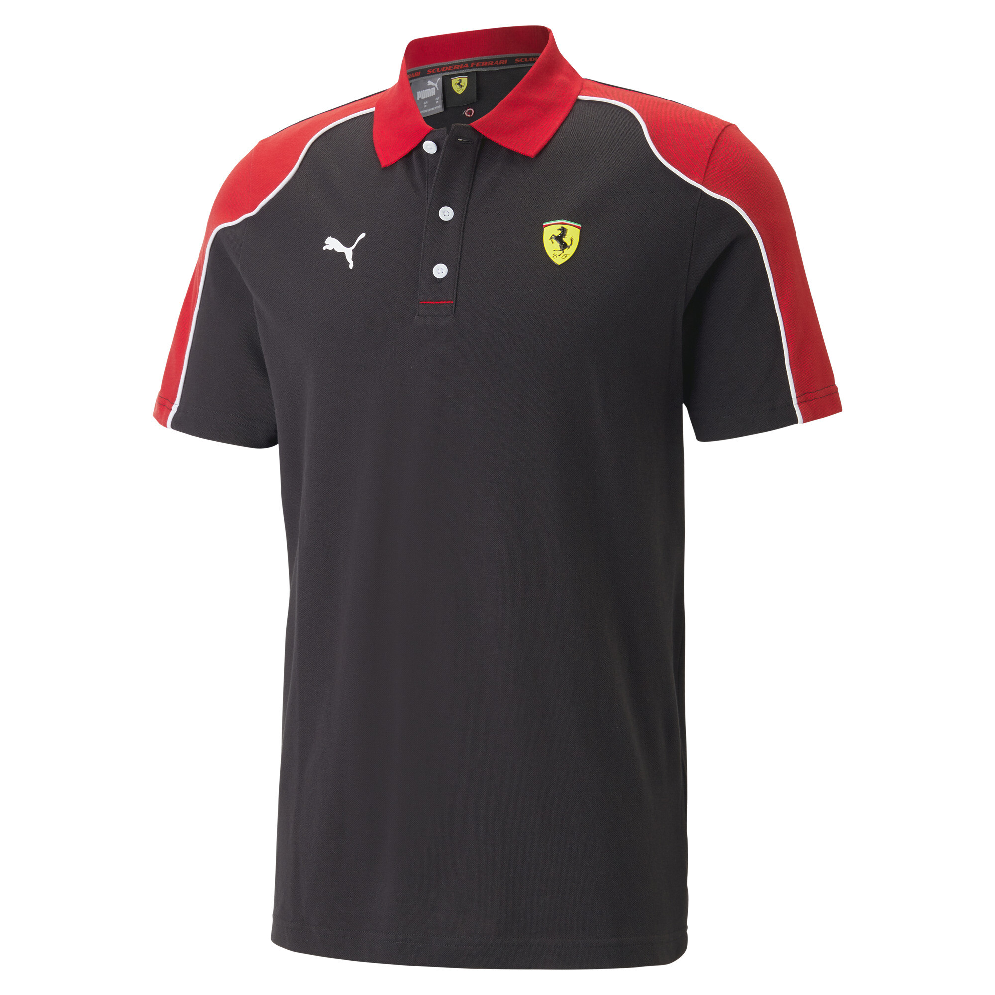 Men's PUMA Scuderia Ferrari Polo Shirt Men In Black, Size Large, Cotton