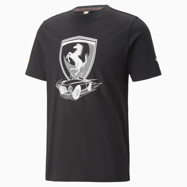 Scuderia Ferrari Race Big Shield Tonal Tee Men, PUMA Black, large-ZAF