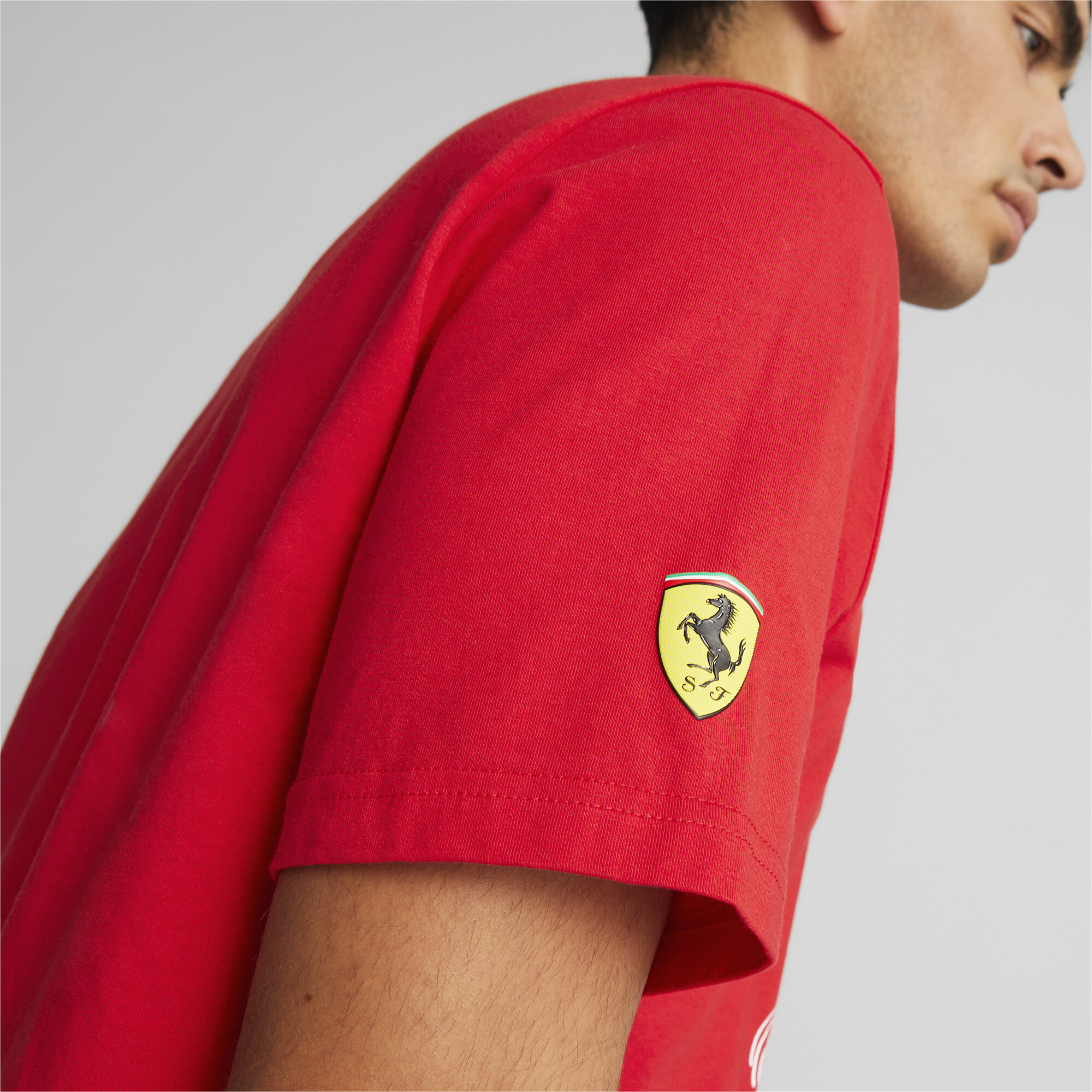 Men's PUMA Scuderia Ferrari Race Big Shield Tonal T-Shirt Men In Red, Size Medium