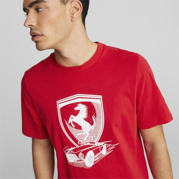Scuderia Ferrari Race Big Shield Tonal Tee Men, Rosso Corsa, large-ZAF