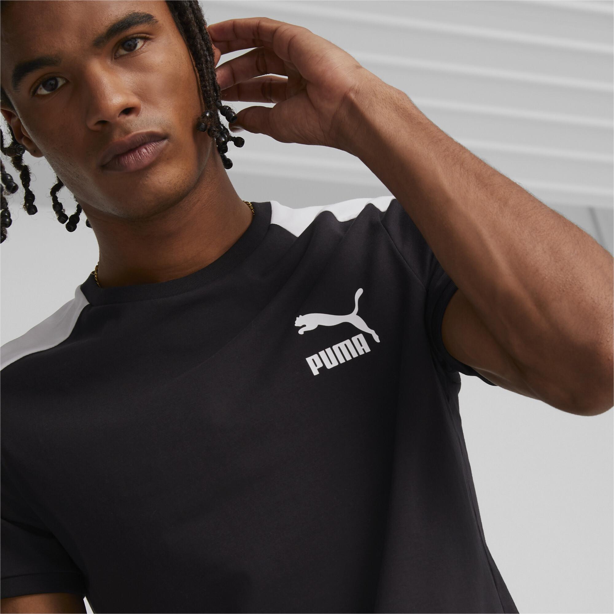 Men's Puma T7 Iconic T-Shirt, Black, Size M, Clothing